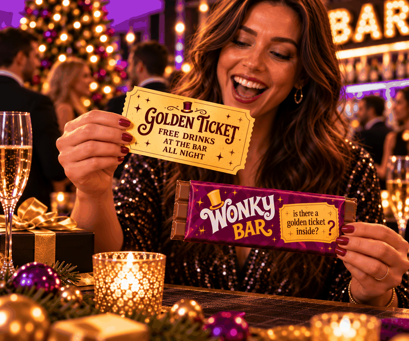 Corporate Christmas party with Wonky Bar